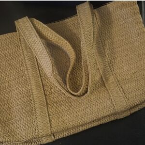 Woven Tan Tote Bag